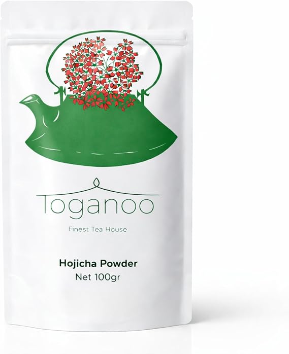 Toganoo Hojicha Powder - Premium Japon Kavrulmuş Yeşil Çay Tozu - Düşük Kafeinli, Vegan - Latte, Smoothie ve Tarifler İçin Uygun - Authentic Japanese Roasted Tea (Standard, gram, 100)