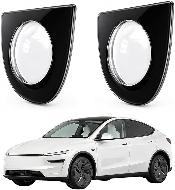 HANSSHOW 2Pcs Front & Rear Camera Lens Covers for Model Y Juniper Premium/Performance Camera Lens Guard Protective Covers Scratch Resistant Clear View Waterproof for Juniper Accessories(2025.03+)