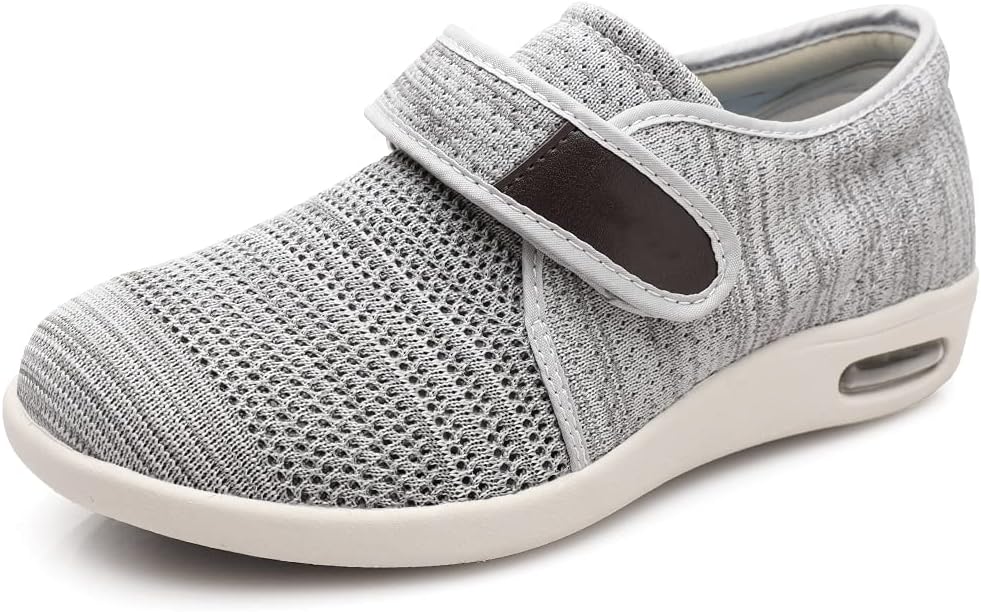 Diabetic Shoes for Women Casual Adjustable Walking Shoes Wide Shoes for Elderly Swollen Feet Non-Slip Air Cushion Bottom