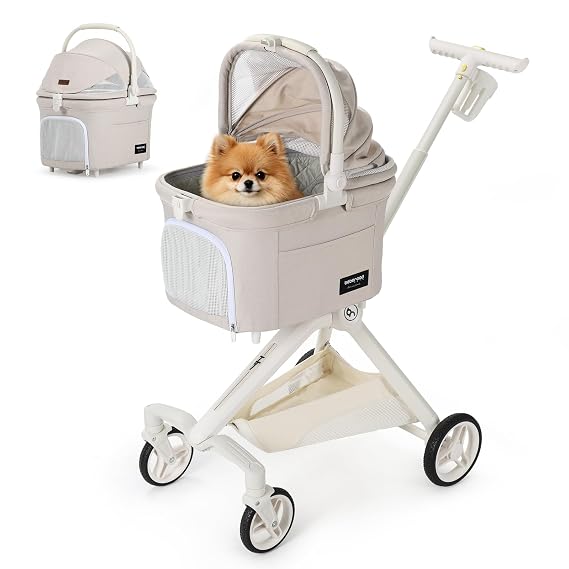 TT Pet Stroller for Small Dog & Cats (Beige)