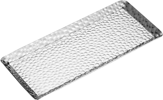 9.84.3In Silver Metal Decor Tray, Stainless Steel Serving Tray