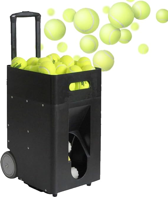 Tennis and Padel Ball Machine,Automatic Tennis Ball Launcher,Portable Tennis Ball Feeder Machine,With Remote Control, Adjustable Speed & Spin,High Capacity,Battery Operated