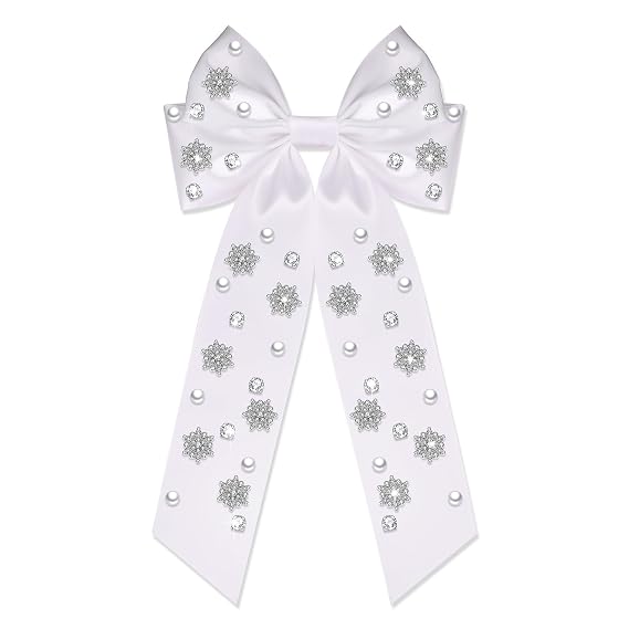 Holiday Bows for Women Rhinestone Snowflake Hair Bows Christmas Hair Bow Clips Sweater Accessories Christmas Cheer Bows Festive Winter Holiday Accessories Outfits Party Decorations (Pattern D1)