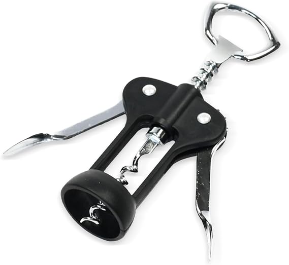 Chef Craft Select Metal Winged Corkscrew, 6.5 inch, Black and Chrome