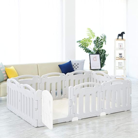 Anuri Playpen Baby Gate with Door, High Type, Safety Goods, Set with Door, 55.1 x 78.7 inches 140 x 200 cm Gray