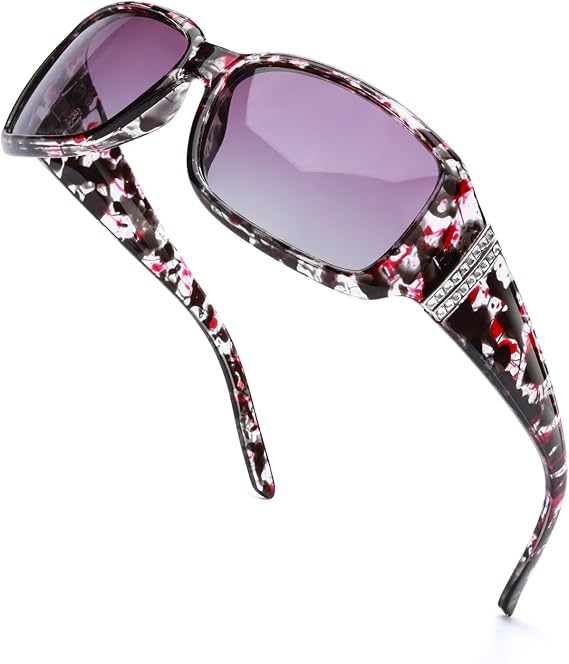 LVIOE Sunglasses Women Polarised Rhinestones Ladies Sunglasses 100% UV Protection, Category 3