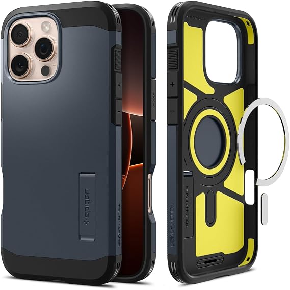 Spigen iPhone 16 Pro Max ile Uyumlu MagSafe Kılıf Tough Armor Mag Fit Metal Slate - ACS08014