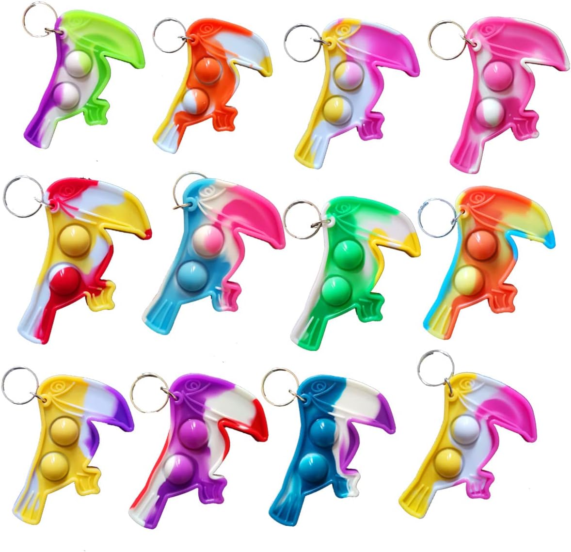 20 packs Parrots Funny Summer Present Unique Mini Item Assorted fidgets Toys for Kids Children Classroom Students Gifts from Teacher,Birthday Party Bubble Favors