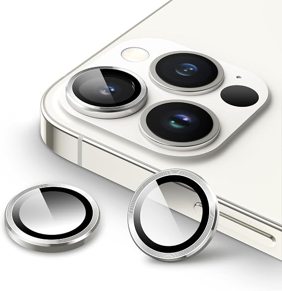 JETech Camera Lens Protector for iPhone 13 Pro Max/13 Pro, Silver, 1 Set