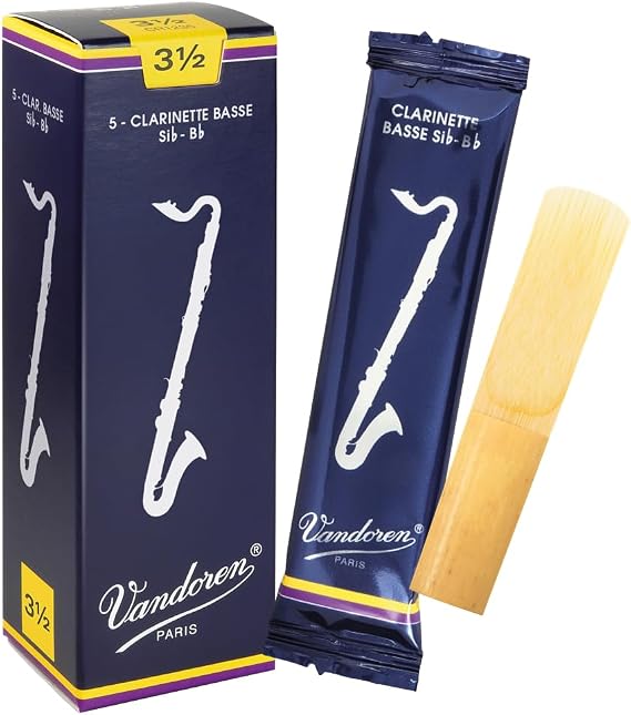 Vandoren CR1235 Bass Clarinet Traditional Reeds Strength 3.5; Box of 5