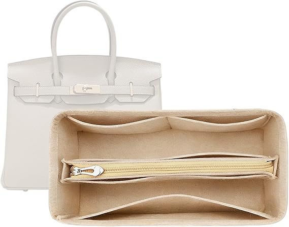 Purse Organizer for Hermes birkin bag 25 Felt organizer insert Y013M Pull beige-S