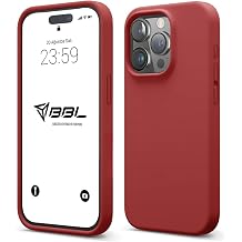 Babilden iPhone Kılıf İnce Sıvı Silikon 3 Katmanlı Tam Kaplamalı Yumuşak Jel Kauçuk Kılıf Kapak, Sönük Kırmızı (iPhone 11 Pro Max 24)
