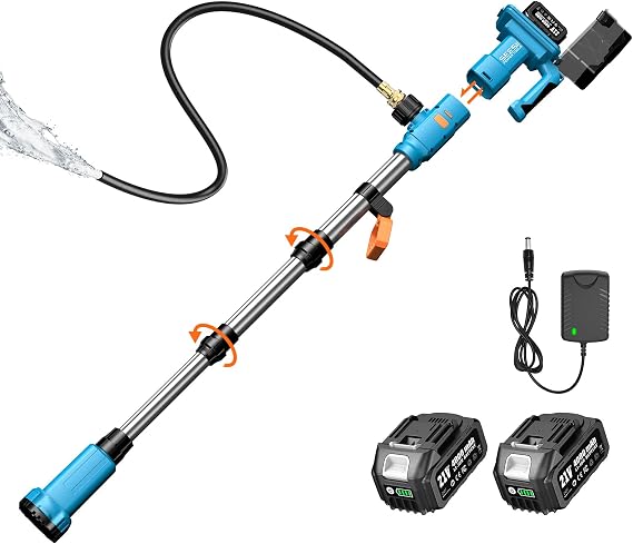 SEESII Cordless Stick Water Transfer Pump, 24.0Ah Battery Inculded, 740GPH Portable Utility Water Pump, Adjustable Telescoping Submersible Pump for Garden Basement Pond RV Pool Boat Well
