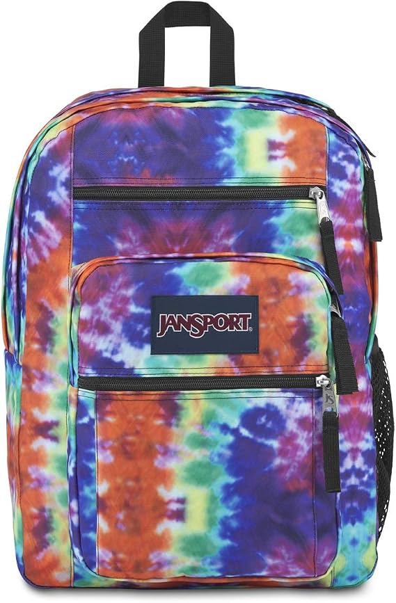 JanSport Laptop Backpack - Computer Bag with 2 Compartments, Ergonomic Shoulder Straps, 15 Laptop Sleeve, Haul Handle - Red/Multi Hippie Days