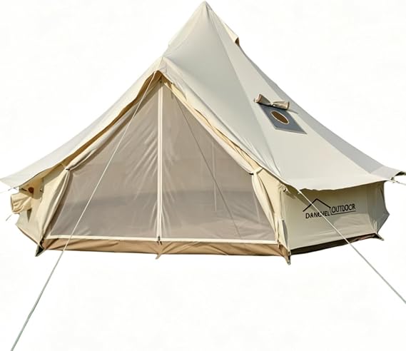 B5PRO Canvas Bell Tent with Stove Jack 13ft/16.4ft/20ft | 4 Season Camping, Waterproof 300GSM Cotton, Side Wall AC Port, 4/6/8 Person, All Year Living, Luxury glamping Yurt