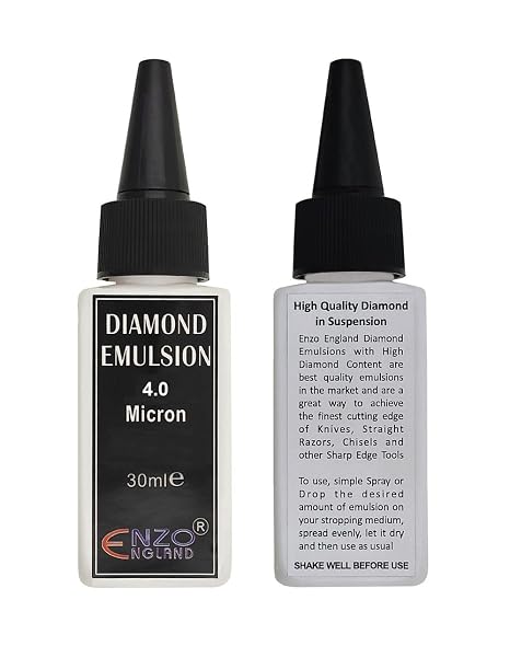 Poly Diamond Suspension Emulsion Abrasive Lapping Fluid Premium Quality Compound For Stropping Sharpening Honing Polishing Shaving Razor Knife Blade Wood Carving Tools (4.0 Micron)