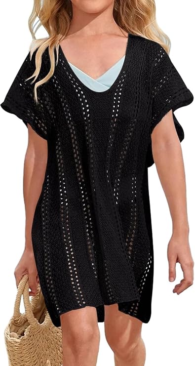 Girls Swim Cover up Crochet Swimsuits Kids Swimwear Beachwear Tops