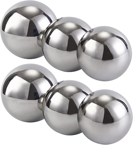 Stainless Steel Decorative Balls, Shiny Decorative Orbs for Centerpiece Decor, 3" Set of 6
