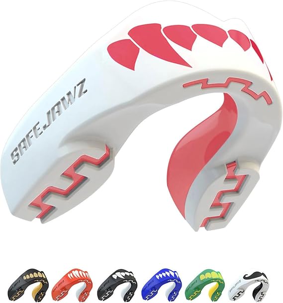 SAFEJAWZ Pink Fangz Mouth Guard, Adult Dual Layer Mouthguard with Case