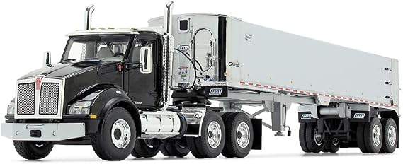 First Gear 1/50 Kenworth T880, Black and Chrome, with East Genesis End Dump Trailer 50-3452