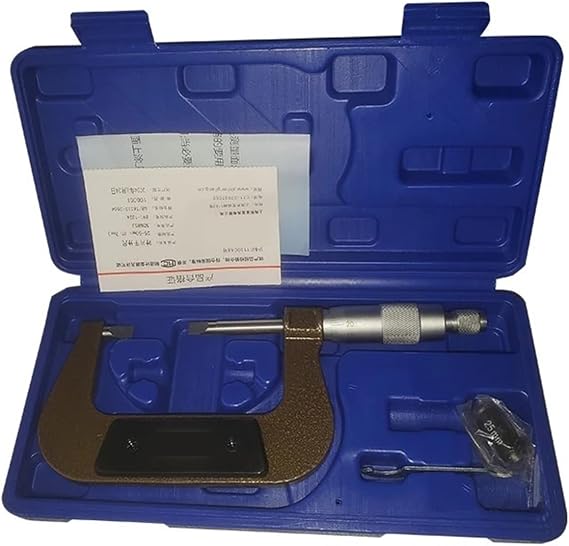 Precision Carbide Blade Micrometer Knife Edge Micrometer Thin Blade Outer Diameter Micrometer 0-25mm Annular Groove Micrometer(50-75mm)