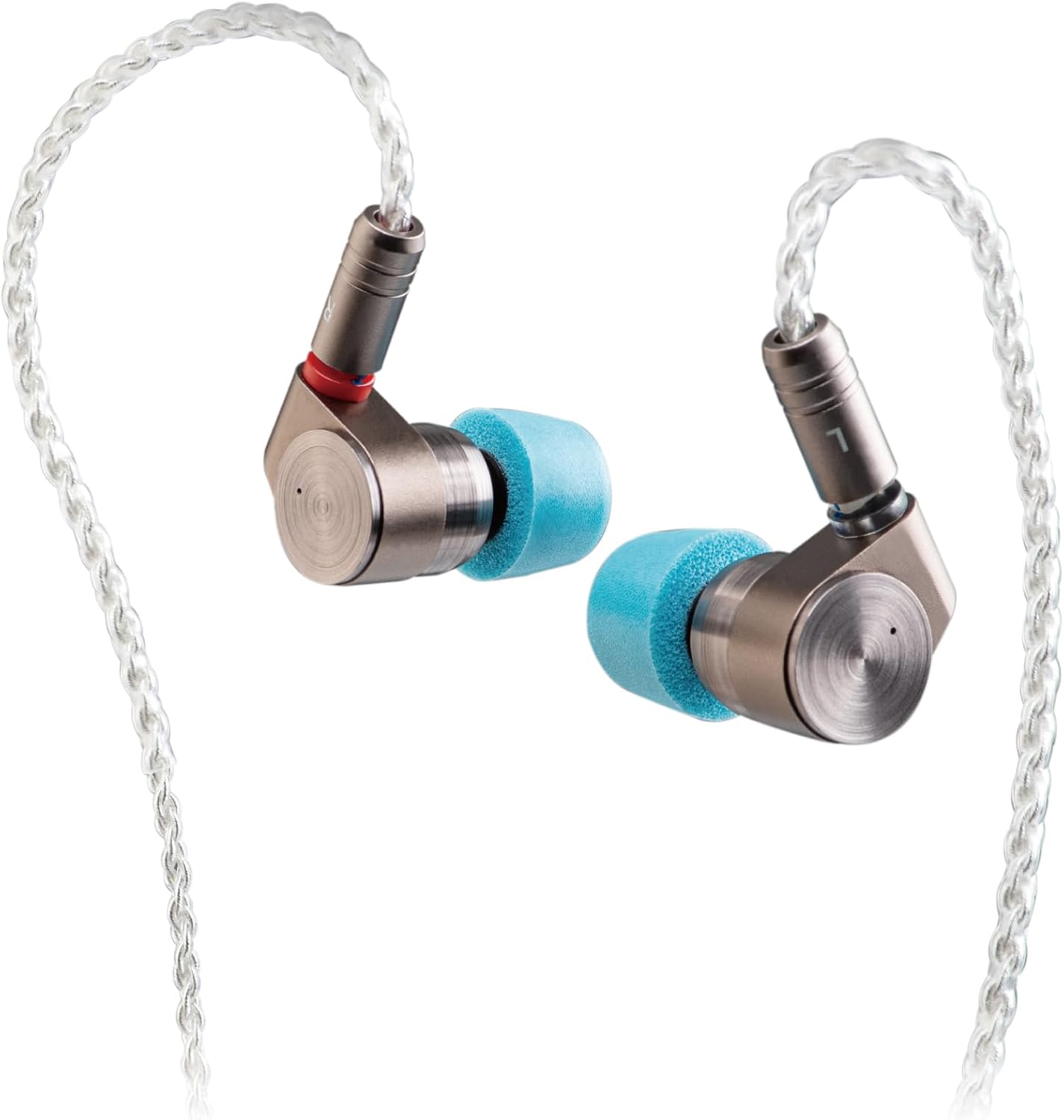 TINHIFI T2 Earphone Dual Dynamic Earbuds Strong Rhythm Metal Earphones Silver Interchangeable Cable