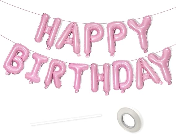 VHUWE 16 Inch Happy Birthday Balloon, Beige Happy Birthday Balloons Banner Aluminum Foil Letters Balloons for Birthday Party Decorations Supplies | Beige