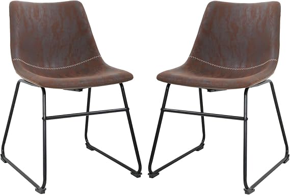PayLessHere Dining Chairs Set of 2 Kitchen Chairs Living Room Chairs Counter Stools with Backs Leather Island (18 Inch)
