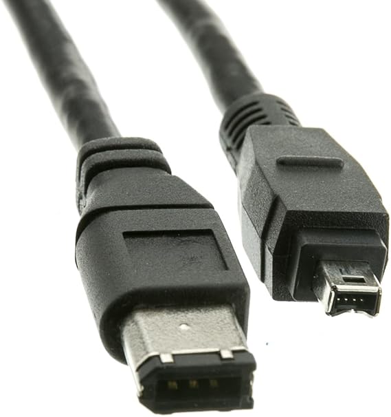 CableWholesale Firewire 400 4 Pin to 6 Pin Cable, Male to Male iLink DV Cable, 6-Pin/4-Pin IEEE 1394a, Black, 6 Pin to 4 Pin Male to Male DV Cable 4-Pin to 6-Pin FireWire Cable Cord, 10 Feet