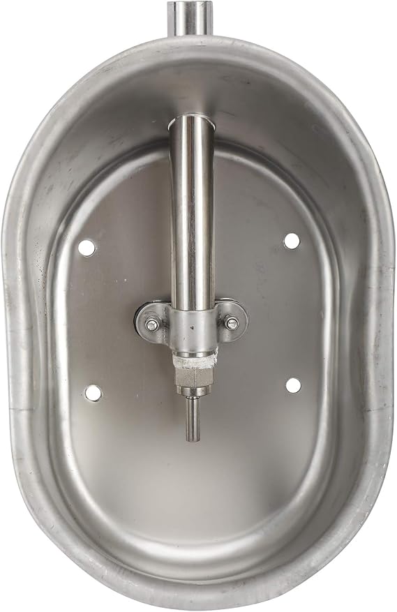 Stainless Steel Pig Waterer Water for Hogs, Pigs and Other Farm Animals Trough 1/2" Water Nippers Bowl Sow Hog Swine Drinkers Extra Large