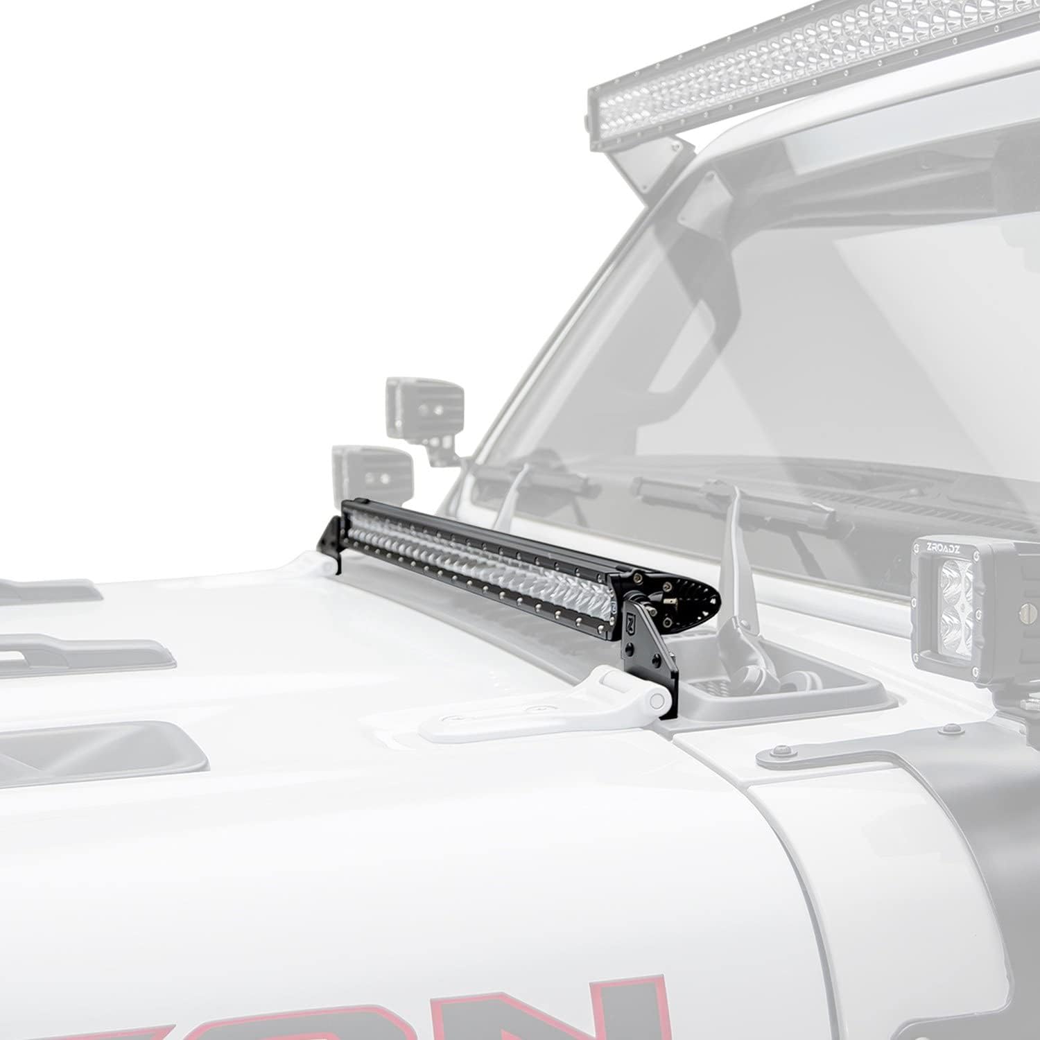 ZROADZ Hood Cowl LED Kit - Compatible wJeep JL and Gladiator - Incl. 30 Inch LED Light - Mild Steel Gloss Black Finish - Bolt-On Easy Installation - PN #Z364931-KIT