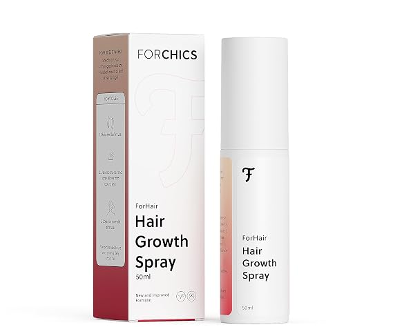 ForChics Hair Growth Spray for Women- Hormone Free- Safe Hair Regrowth | Improves Density and Reduces Hair Loss - Fast Absorbing & Non-Greasy For Thinning Hair-50ml