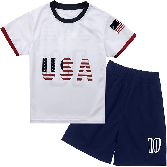 Boys Youth Kids Soccer Jersey&Shorts Baby Soccer Jersey Outfits Toddler Football Uniform