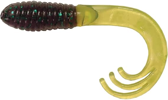 Big Bite Baits TTG235 Triple Tip Grub Junebug/Chartreuse, 2"