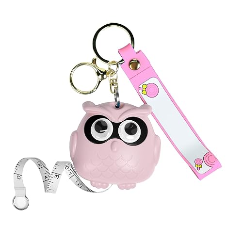 Cute Pink Owl Fashion Measuring Tape 79", Sewing Gifts w/Keychain
