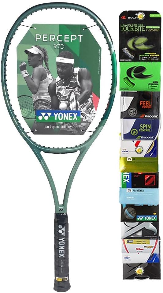 Yonex Percept 97D Tennis Racquet, Choice of String & Tension, Olive Green