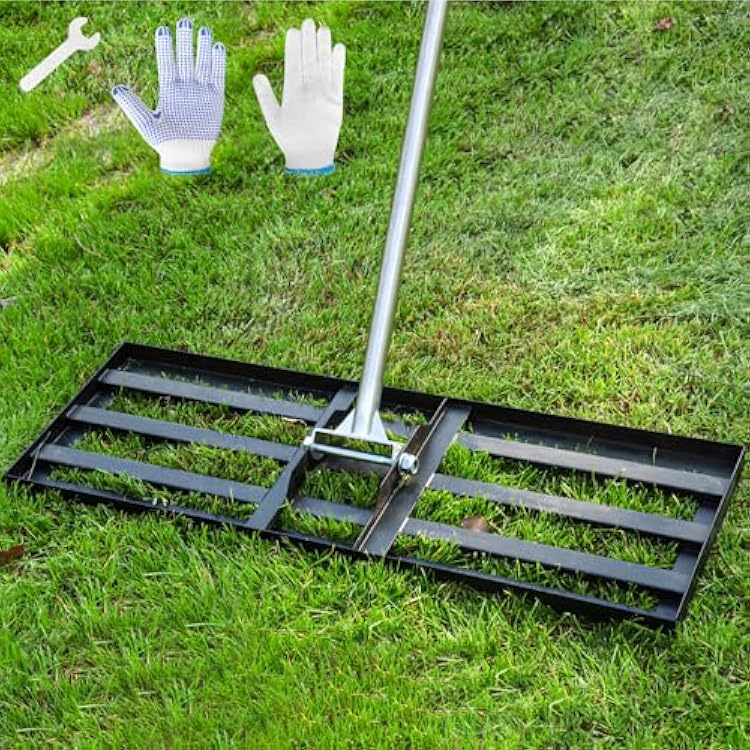 Lawn Leveling Rake 36X10 inch,Extra Wide Lawn Leveler,78 Levelawn Tool,Adjustable Steel Extended Handle Lawn Level Tool,Heavy Duty Yard Leveling Rake Suit for Garden,Golf Lawn and Farm