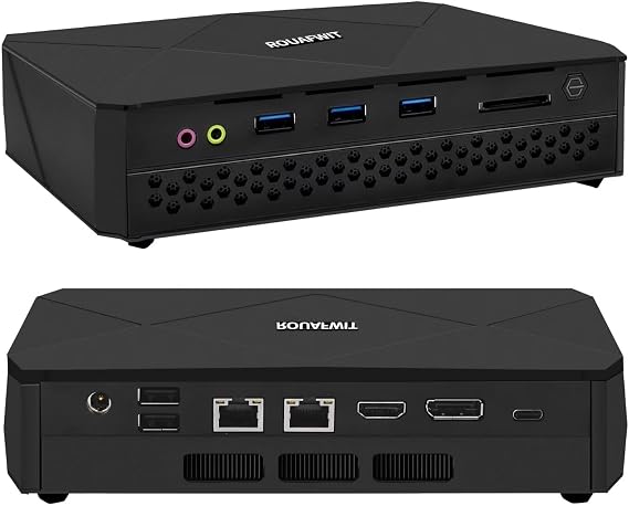 Mini PC Office Ryzen 7 7940HS, DDR5 SODIMM x2, 2xNVMe, 2 x RJ45 LAN, 4K Triple Display, WiFi6, NO RAM NO SSD, Ultra-Slim Silent Compact Desktop for Office/Gaming/Designe