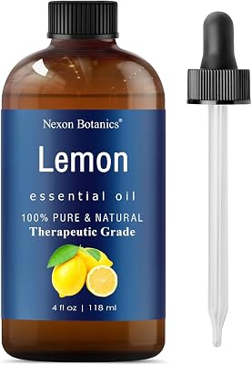 Lemon Essential Oil 4 oz - Citrus Essential Oils - Pure Lemon Oil Essential Oil for Skin Care - Essential Oil Lemon for Cleaning - Lemon Essential Oil for Diffuser - Citrus Oil - Nexon Botanics