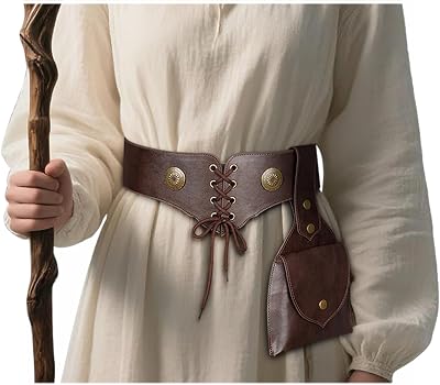 Joukavor Renaissance Belt Pouch Medieval Leather Belt Bag for Women Fantasy Accessories