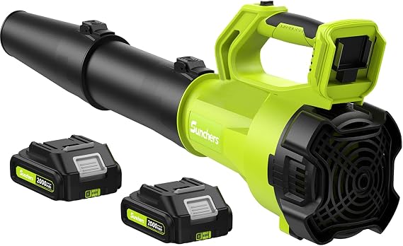 Leaf Blower Cordless with 2 Battery and Charger, Electric Powerful Blower