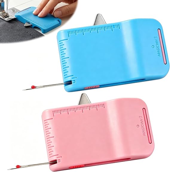 2 Pack Magnetic Seam Guide for Sewing Machine Sleeve Tool, Built-in Seam Ripper and Edge Guide, Sewing Guides for Straight Stitching, Sewing Supplie Accessories