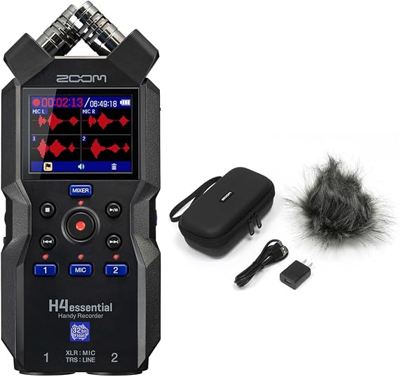 Zoom APH-4E Accessory Pack with H4essential 4-Track 32-Bit Float Handy Recorder
