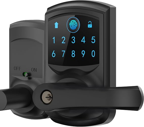 Smart Fingerprint Keyless Keypad Door Lock with Handle Biometrics Deadbolts