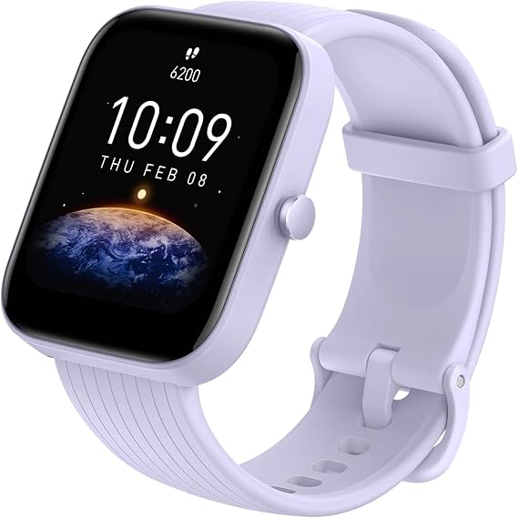 Amazfit Bip 3 Smart Watch for Women, Health & Fitness Tracker with 1.69" Large Color Display,14-Day Battery Life, 60+ Sports Modes, Blood Oxygen Heart Rate Sleep Monitor, 5 ATM Water-Resistant (Blue)