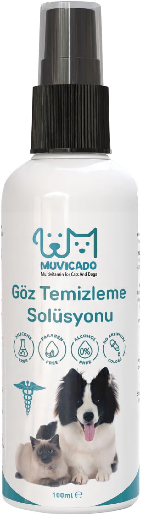 Muvicado Kedi Köpek Göz Solüsyonu Ağız Kulak Göz Temizleme Suyu Sprey