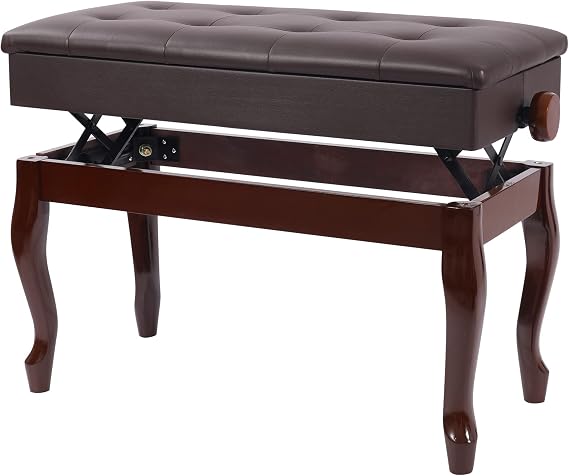 Adjustable Duet Piano Bench with Storage, 28.7" Duet Piano Stool
