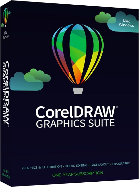 [OLD VERSION] CorelDRAW Graphics Suite | 1 Year Subscription [PC Disc/Mac Key Card]