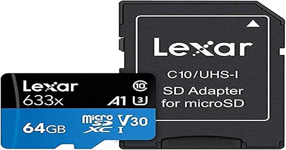 Lexar 64GB 633x MicroSDXC UHS-I U3 100/45 MB/sn Yüksek Performanslı MicroSD Hafıza Kartı