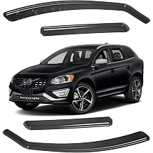 In-Channel Wind Deflector for Volvo XC60 MK1 5 Door SUV 2008-2017 Window Visors Sun Rain Guard Vent Weather Shields, Smoke, 4Pcs